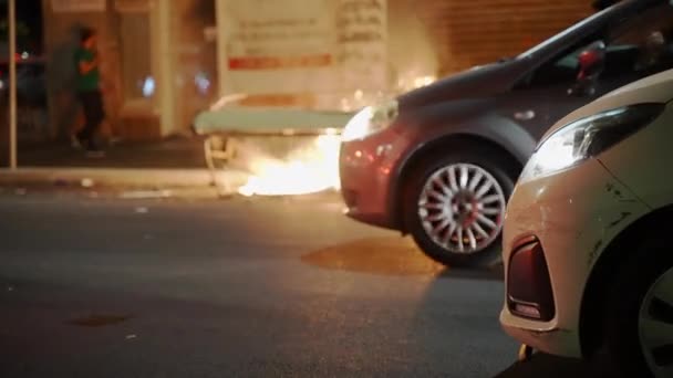Роме Італія Липня 2021 Автомобілі Стоять Заторі Через Варварство Вуличних — стокове відео