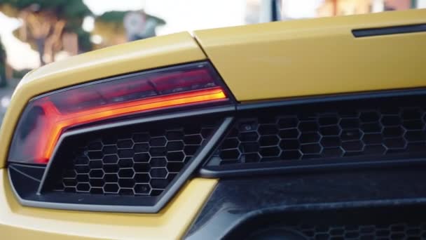 Rome Italien November 2022 Led Baklyktor Exklusiva Lamborghini Sportbil Baksida — Stockvideo