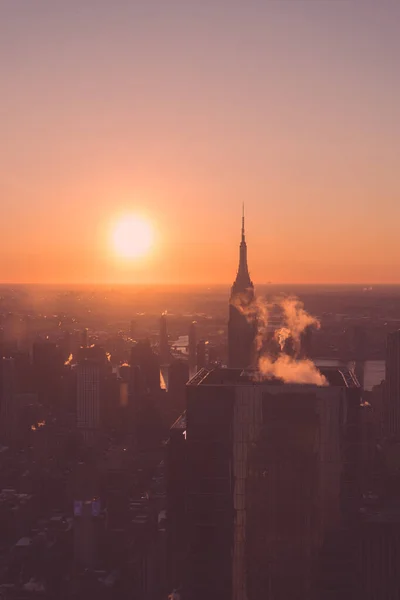 Silhouette View Empire State Sunrise — Stock Photo, Image