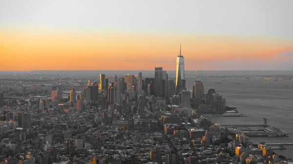 Manhattan Completo Visto Durante Amanecer — Foto de Stock