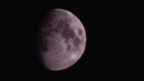 Wachsender Mond Bei 400Mm — Stockvideo