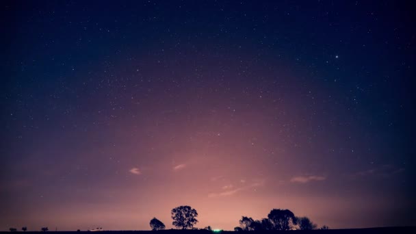 Πάροδο Του Χρόνου Σλοβακική Νυχτερινό Ουρανό Μετακίνηση Αστέρια — Αρχείο Βίντεο