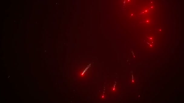 Фейерверки Ночном Небе Канун Нового Года — стоковое видео