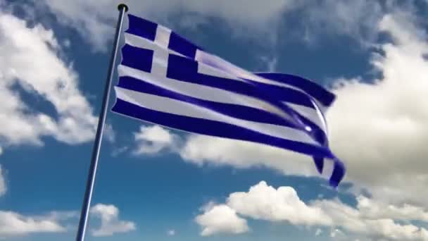Bandeira Grécia Animado Fundo Épico Neutro — Vídeo de Stock
