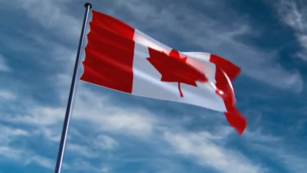 Bandeira Canadá Animado Fundo Épico Neutro — Vídeo de Stock