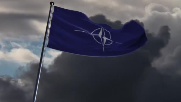 Nato旗 Hqは壮大な背景 ドーミーでアニメーション化されました — ストック動画