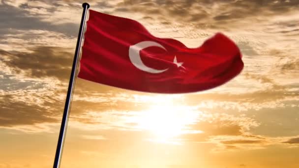 Bandeira Turquia Animado Fundo Épico — Vídeo de Stock