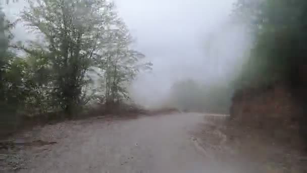 Driving Offroad Theth Shkodra Bad Weather Conditions Albania Inglés Conducir — Vídeos de Stock