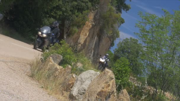 Motocykliści Korsykańskich Ulicach — Wideo stockowe