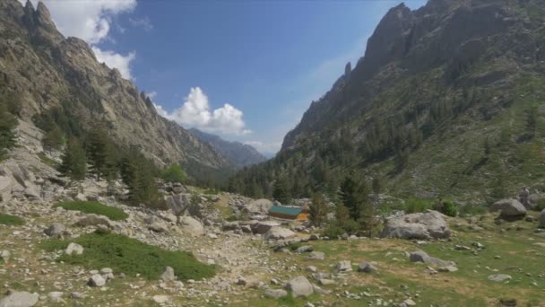 Hermoso Paisaje Montaña Valle Restonica — Vídeo de stock