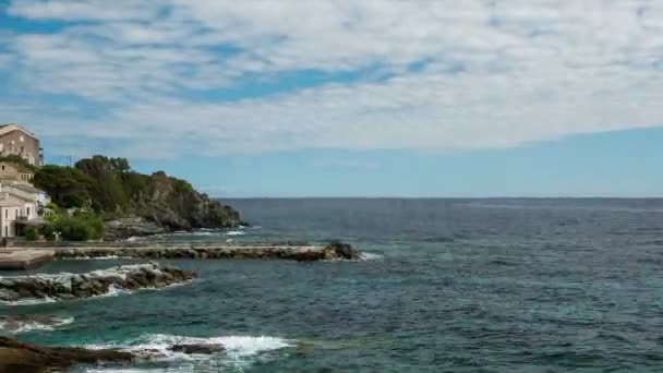 Tid Förflutit Och Vacker Utsikt Över Pietracorbara Korsika — Stockvideo