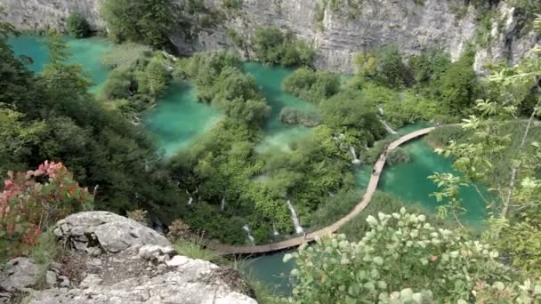 Красиві Водоспади Національному Парку Плітвіцкі Хорватія — стокове відео