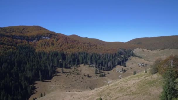 Вид Воздуха Прекрасный Осенний Пейзаж Велебита Хорватия — стоковое видео