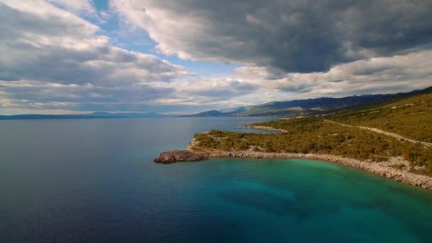 Повітря Літаючі Вздовж Хорватської Берегової Лінії — стокове відео
