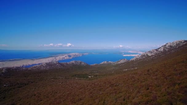 Εναέρια Θέα Στις Όμορφες Ακτές Της Κροατίας — Αρχείο Βίντεο