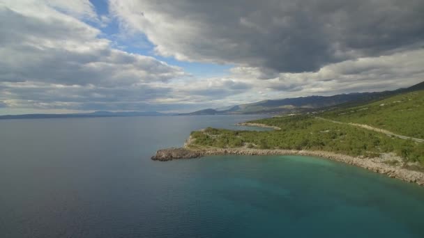 Aerial Flying Croatian Coastline — Stock Video