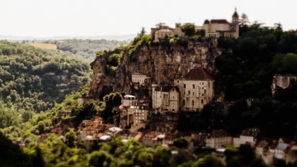 Όμορφη Θέα Του Rocamadour Timelapse Γαλλία — Αρχείο Βίντεο