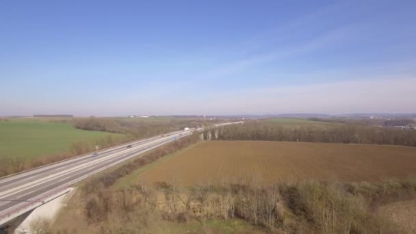 Aerial Flight Huge Bridge Germany — Stock Video