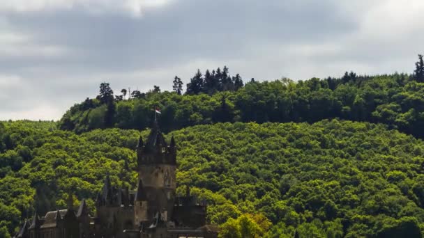 Zeitraffer Cochem Burg Moselgebiet Deutschland — Stockvideo