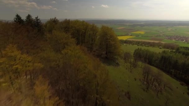 Воздушные Баварские Ландшафты Германия Родные Кадры — стоковое видео