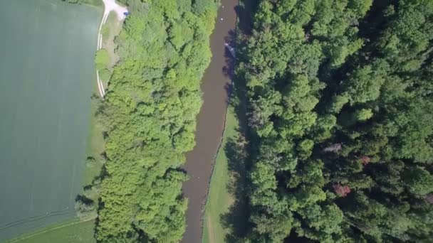 Aerial Flight German Farmland South Germany — Stock Video