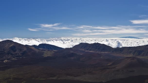 Timelapse Maui Krásný Haleakala Sopka Pohled Mraky — Stock video