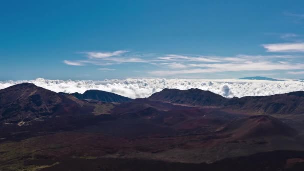 Timelapse Maui Prachtig Uitzicht Haleakala Vulkaan Met Wolken — Stockvideo