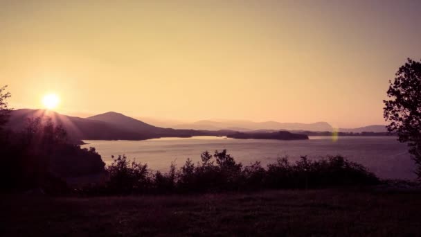 Zeitraffer Des Sonnenuntergangs Jezero Krupac See Montenegro — Stockvideo