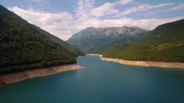 Anténa Pivsko Jezero Pluzine Černá Hora Odstupňované Stabilizované Verze — Stock video