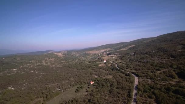 Aerial Farmland Trees Bushes Monténégro Version Graduée Stabilisée Surveillez Également — Video