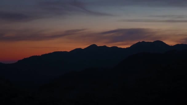 Fantastisk Solnedgång Vid Brskut Bergen Montenegro — Stockvideo