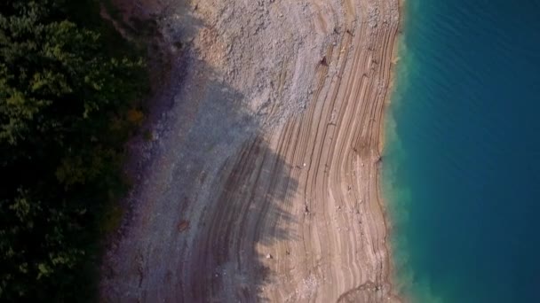 黑山Pluzine Piva河的航空图 — 图库视频影像