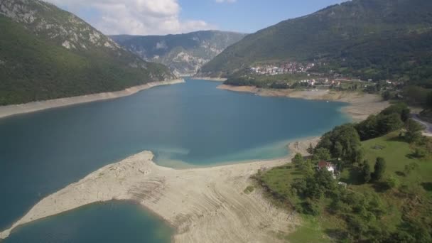 Widok Lotu Ptaka Rzekę Piva Pluzine Czarnogóra — Wideo stockowe