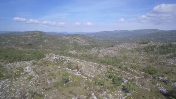 Aerial Farmland Trees Bush Montenegro Versión Graduada Estabilizada Ver También — Vídeos de Stock