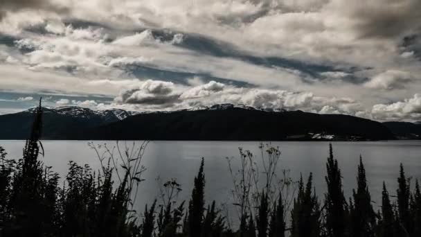 Beautiful Pan Sognefjord Norway — стоковое видео