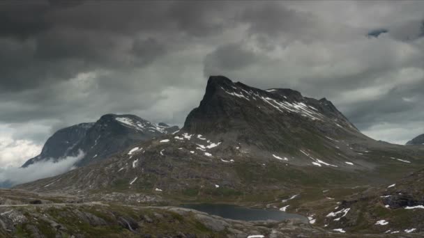 Epische Dramatische Tijd Verstrijken Van Trollstigen Gebied Noorwegen — Stockvideo