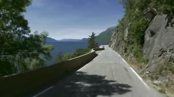 Przejażdżka Górach Hjelledalen Norwegia — Wideo stockowe