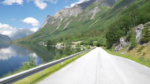 Panoramic Drive Eikesdalsvatnet Sea Norway — Wideo stockowe