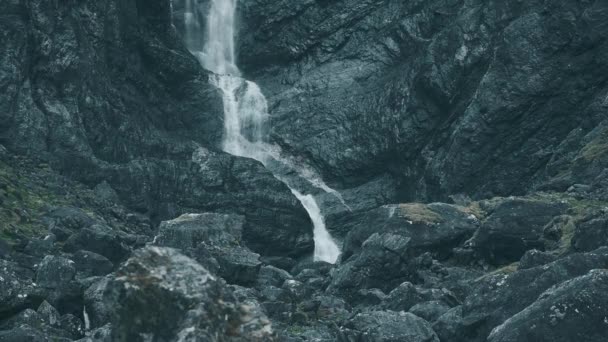 Vista Panorámica Hermosa Cascada Noruega — Vídeo de stock