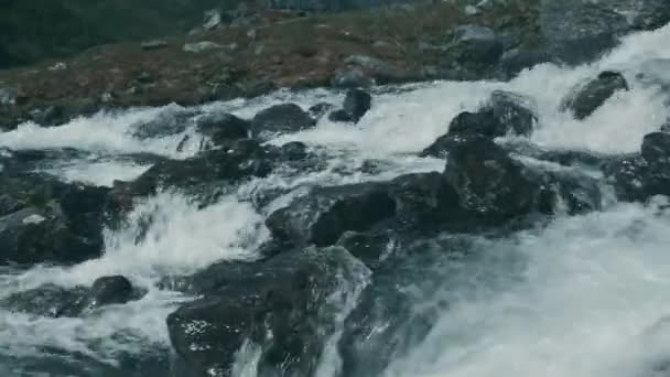 Γραφική Άποψη Της Ροής Των Άγριων Ποταμών Στη Νορβηγία — Αρχείο Βίντεο