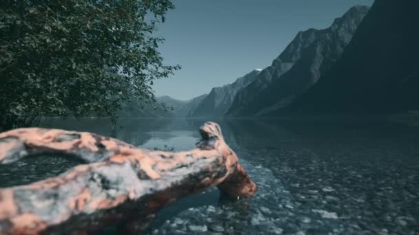 Krásná Krajina Jezerem Dopoledních Hodinách Norska — Stock video