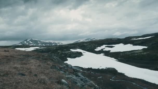 Scenic Kilátás Hegyek Dombok Norvégiában — Stock videók