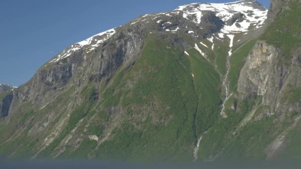 Warstwa Mgły Rano Eikesdalsvatnet Fjord Norwegia — Wideo stockowe