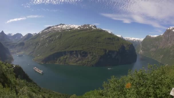 Вид Фьорд Фарангер Норвегия — стоковое видео