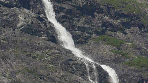 Scenic View Beautiful Waterfall Norway — Stock Video