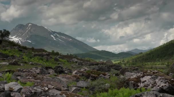 Zeitraffer Der Landschaft Von Valldal Norwegen — Stockvideo
