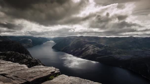 Landscape Timelapse Preikestolen Noruega — Vídeo de Stock