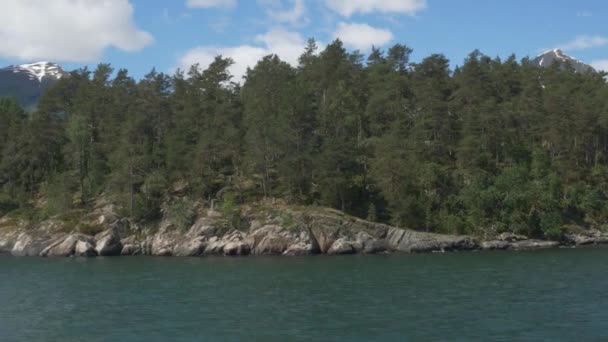 Båtresa Längs Kusten Fjord Norge — Stockvideo