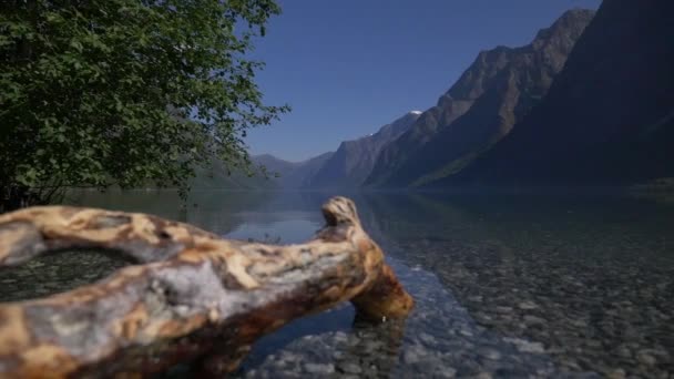 Scénický Pohled Jezero Eikesdalsvatnet Norsko — Stock video