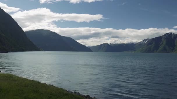 Beautiful Pan Sognefjord Norway — Αρχείο Βίντεο